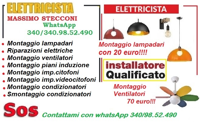 Ventilatori a soffitto Roma montaggio riparazione  Lavoro 2